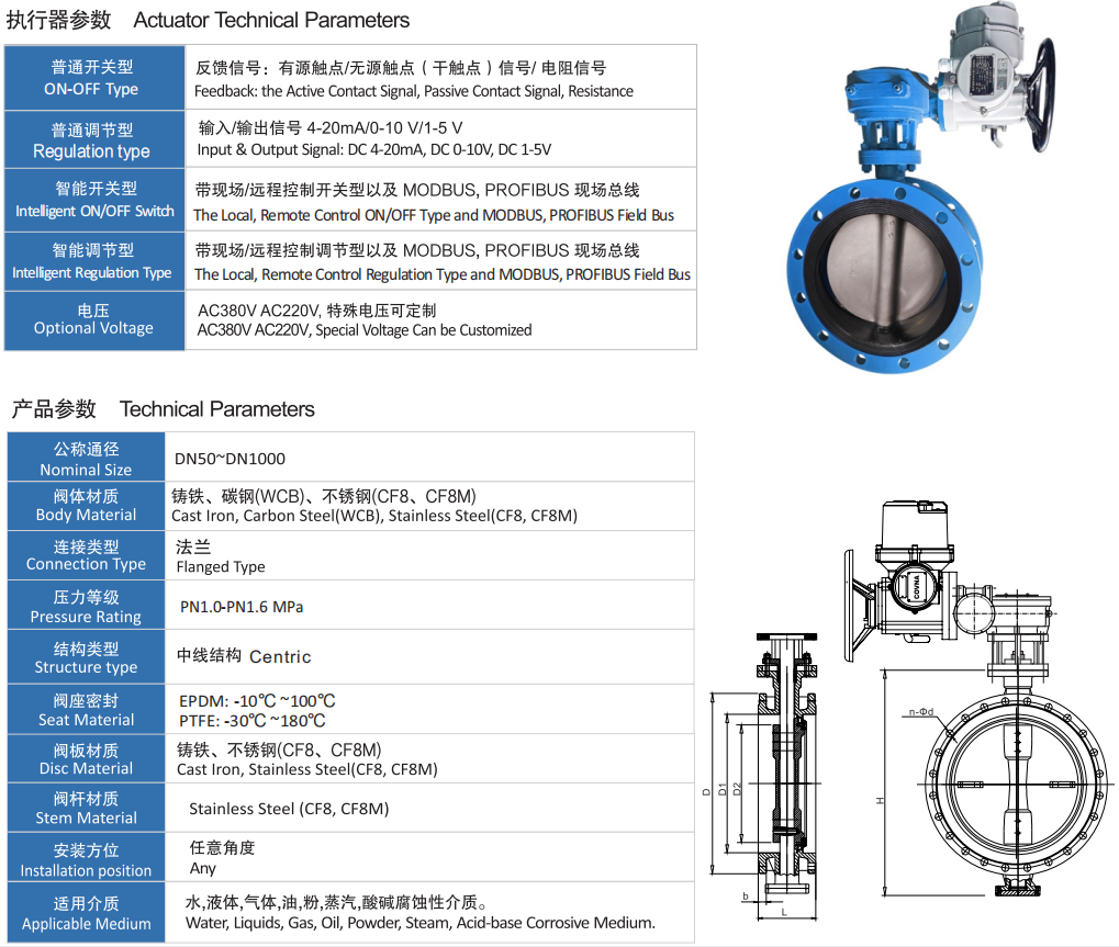 多回轉(zhuǎn)電動(dòng)法蘭蝶閥